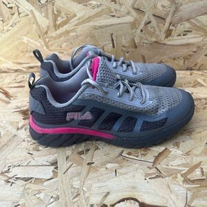 FILA Girls Diskize 2 Grey And Pink Sneakers Size US 2 Barely Worn